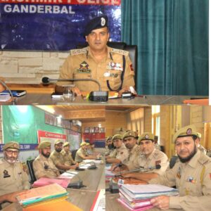 SSP Ganderbal Shri Khalil Ahmad Poswal-JKPS chaired a Crime & Security review meeting at Ganderbal