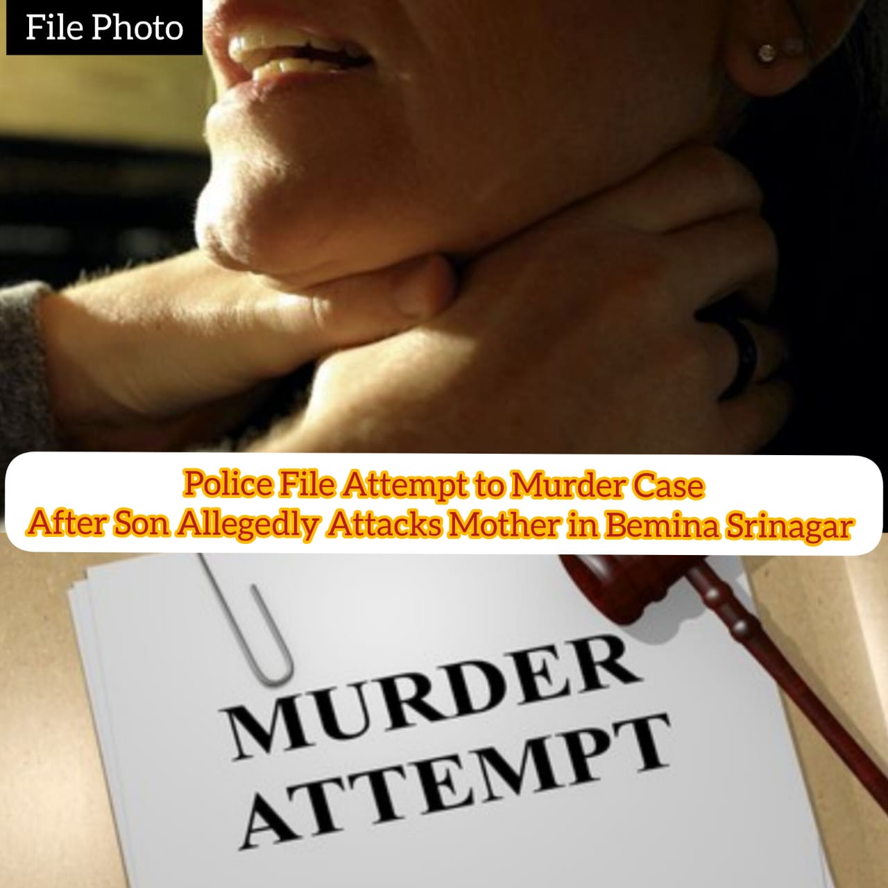 Police File Attempt-to-Murder Case After Son Allegedly Attacks Mother in Bemina Srinagar