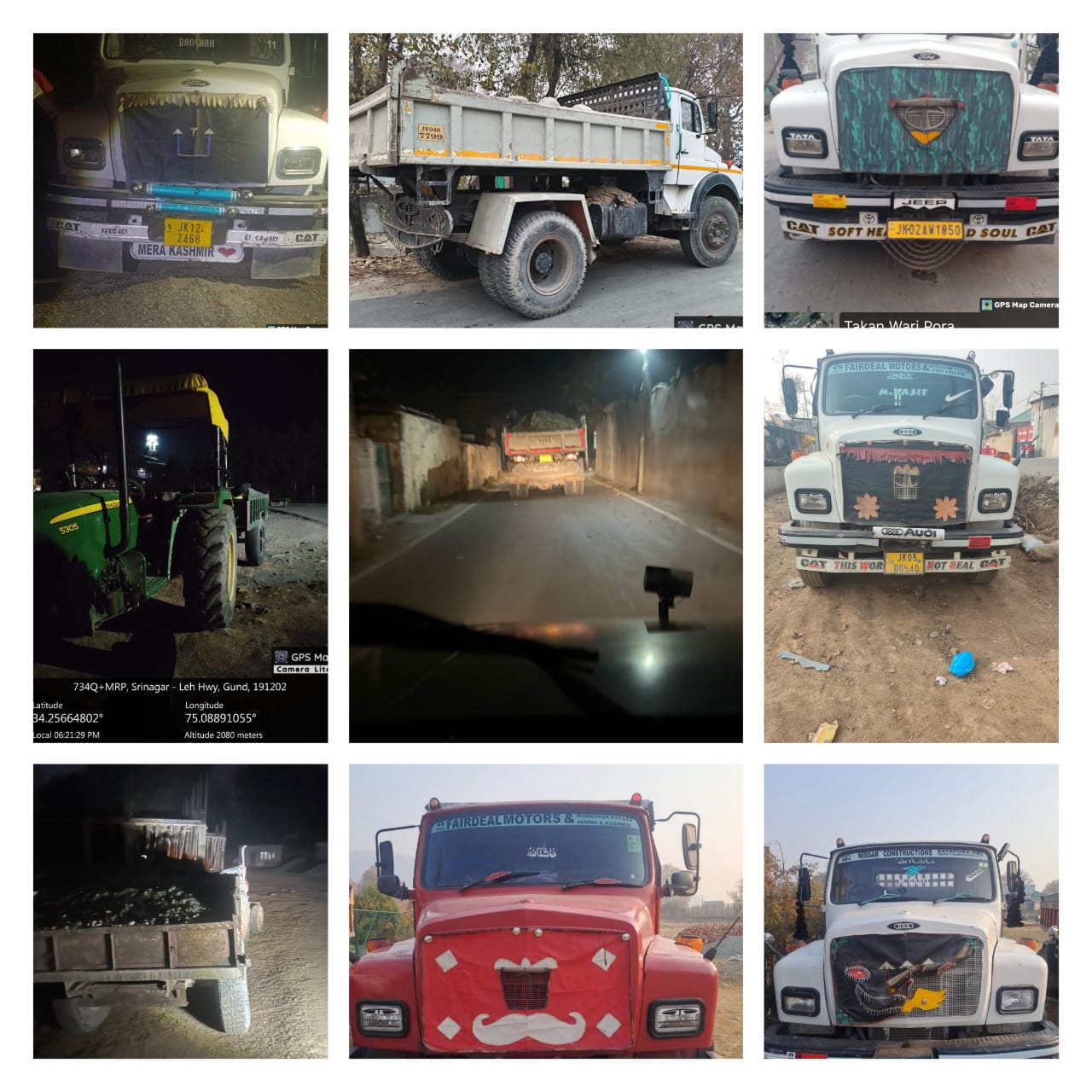 Ganderbal Police seized 09 Vehicles involved in illegal extraction and transportation of minor minerals