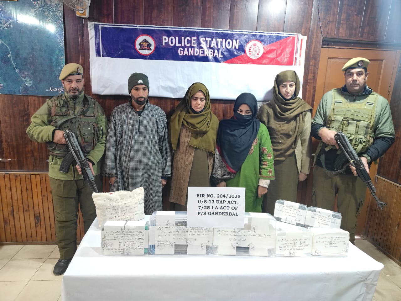 Ganderbal Police Arrested two Terror Associates, Recovered Arms, Ammunition and Cash